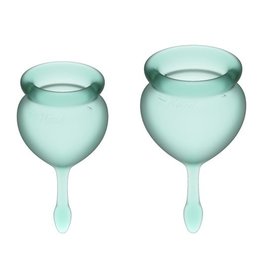 Kubeczki menstruacyjne - Satisfyer Feel Good Menstrual Cup Set Dark Green