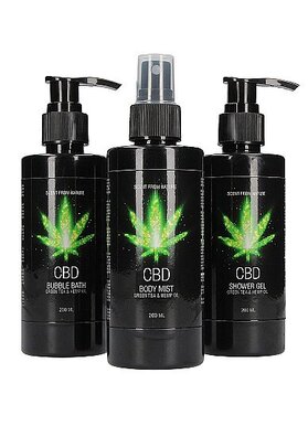 CBD - Bath and Shower - Care set - Green Tea Hemp Oil