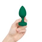 Plug analny wibrujący - B-Vibe Vibrating Jewel Plug M/L Emerald (2)
