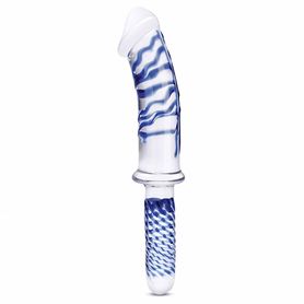 Dildo - Glas Realistic Double Ended Glass Dildo with Handle
