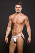 Bielizna-LOGO ELASTIC LOWRISE MESH JOCK WHT M/L