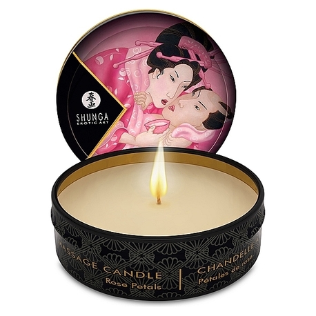 Świeca do masażu - Shunga Massage Candle Rose Petals 30 ml Płatki Róż (1)