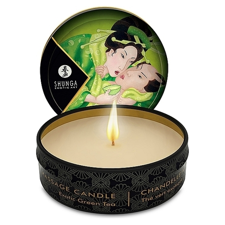 Świeca do masażu - Shunga Massage Candle Green Tea 30 ml Zielona Herbata (1)