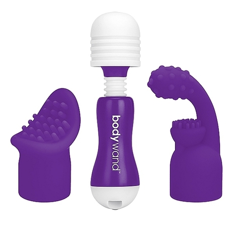 Mały masażer - Bodywand Rechargeable Mini Purple with Attachment (1)
