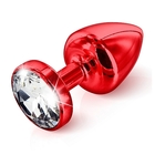 Plug analny zdobiony - Diogol Anni Butt Plug Round Red 30 mm - czerwony (1)
