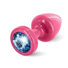 Plug analny zdobiony - Diogol Anni Butt Plug Round Pink & Blue 25 mm - różowo/niebieski (1)