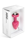 Plug analny zdobiony - Diogol Anni Butt Plug Round Pink & Black 25 mm - różowo/czarny (2)