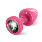 Plug analny zdobiony - Diogol Anni Butt Plug Round Pink & Black 25 mm - różowo/czarny (1)