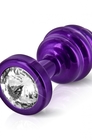 Plug analny zdobiony - Diogol Ano Butt Plug Ribbed Purple 25 mm - fioletowy (2)