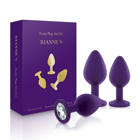 Zestaw korków analnych - Rianne S Booty Plug Set 3x Purple - fioletowy (1)