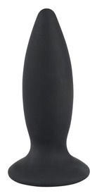 Korek analny - silikonowy z wibracjami 11 cm Black Velvets
