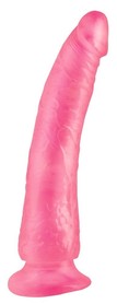 Dildo z przyssawką Slim Seven 20,5 cm Basix Rubber Works - różowy
