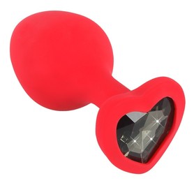 Korek analny silikonowy  You2Toys serce - czerwony 7,9 cm
