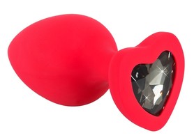 Korek analny silikonowy You2Toys serce -czerwony 9,3 cm 