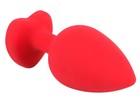 Korek analny silikonowy You2Toys serce -czerwony 9,3 cm  (2)