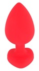 Korek analny silikonowy You2Toys serce -czerwony 9,3 cm  (3)