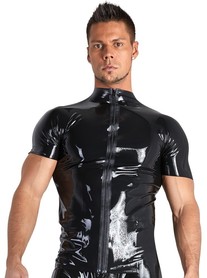 Czarna lateksowa koszula XL