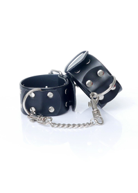 Kajdanki skórzane - Fetish Boss Series Handcuffs with studs 4 cm