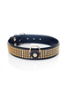 Obroża - Fetish Boss Series Collar with crystals 3 cm gold