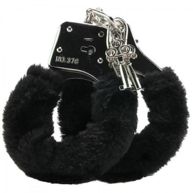 Kajdanki futerkowe - Furry cuffs, colour black