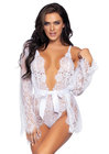 Floral lace teddy & robe M (1)