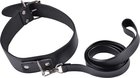 Obroża i smycz - Kinky collar black collar with leash adjustable (1)