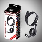 Obroża i smycz - Kinky collar black collar with leash adjustable (2)