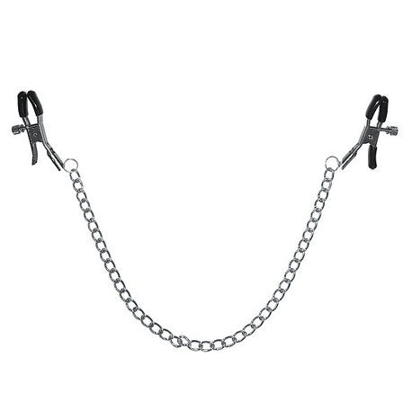 Zaciski na sutki z łańcuszkiem - S&M Chained Nipple Clamps (1)