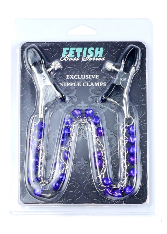 Zaciski na sutki z łańcuszkiem - Exclusive Nipple Clamps No.1 - Fetish Boss Series (2)