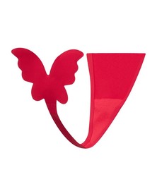 Majtki damskie samoprzylepne czerwone z motylem - M