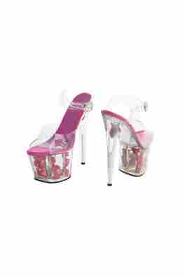 Buty- platformy z różami- fuxia 40
