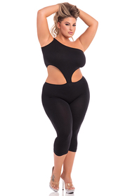 ONE SHOULDER CROPPED CATSUIT, 3XL/4XL